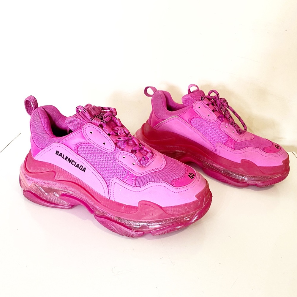 Balenciaga shoes Triple S Clear Sole - Triple Neon Pink men size 40 US 7